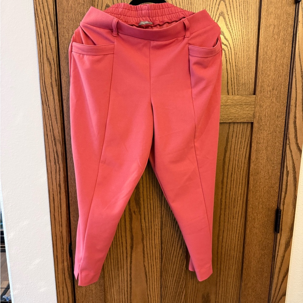Maurices Cropped Ankle Pants in Coral Pink